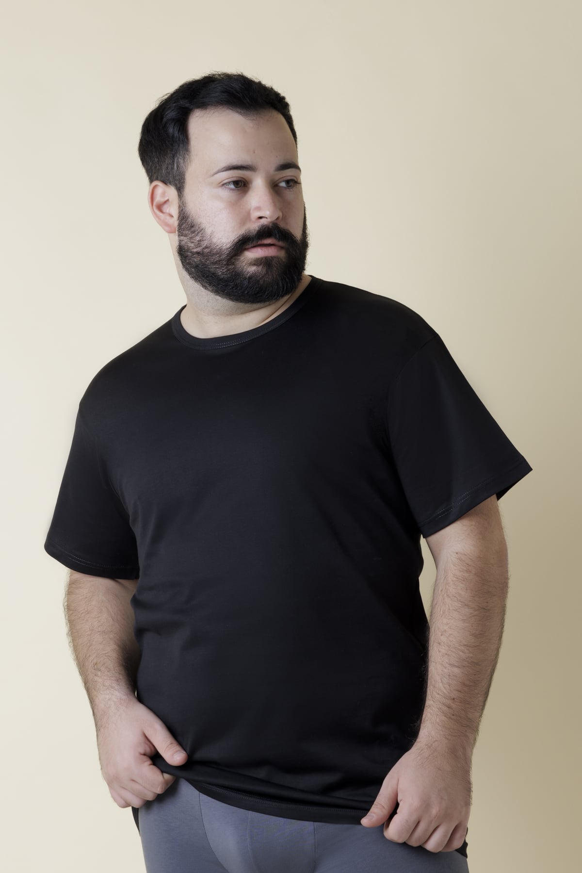 Maglia Uomo Oversize Fronte Nero