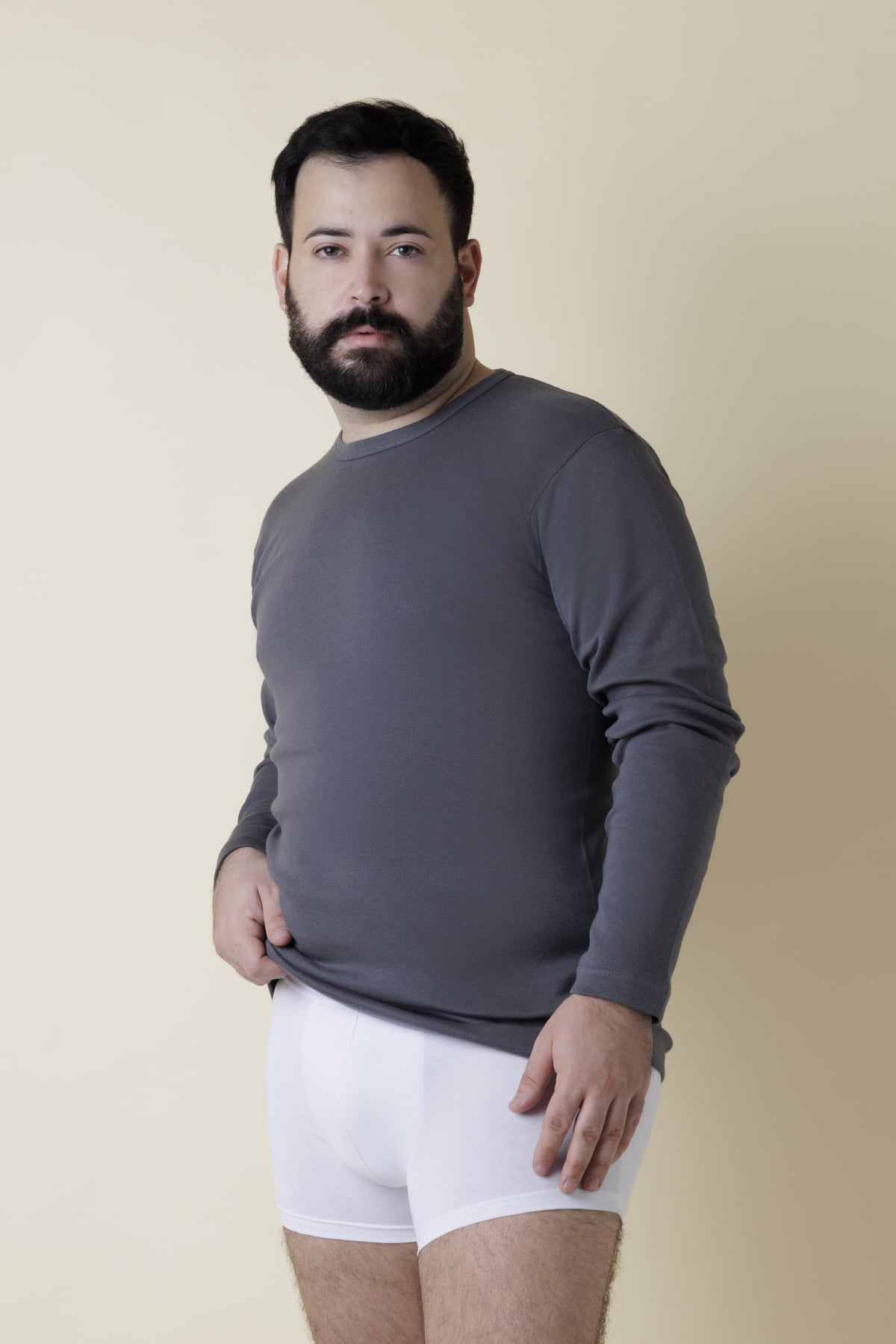 Maglia Uomo Oversize Fronte Grigio