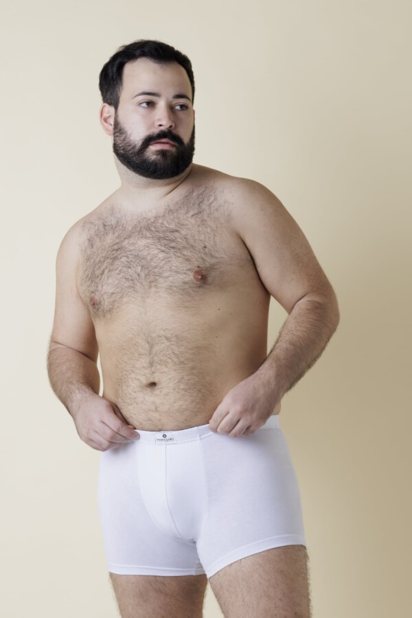 Boxer Uomo Oversize Fronte Bianco