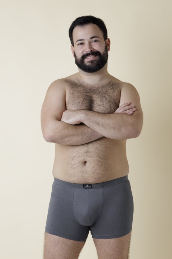 Boxer Uomo Oversize Grigio Fronte