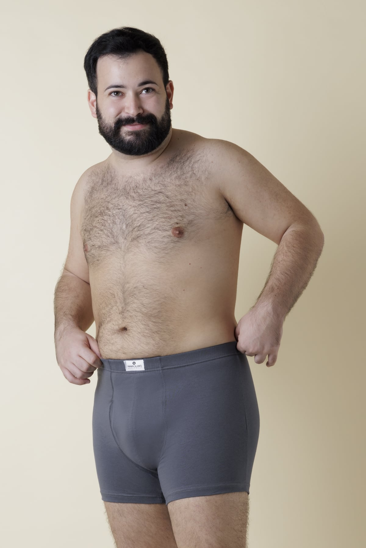 Boxer Uomo Oversize Fronte Grigio